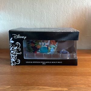 Disney Lilo and Stitch Pineapple Soup Mug 29 oz and Spoon